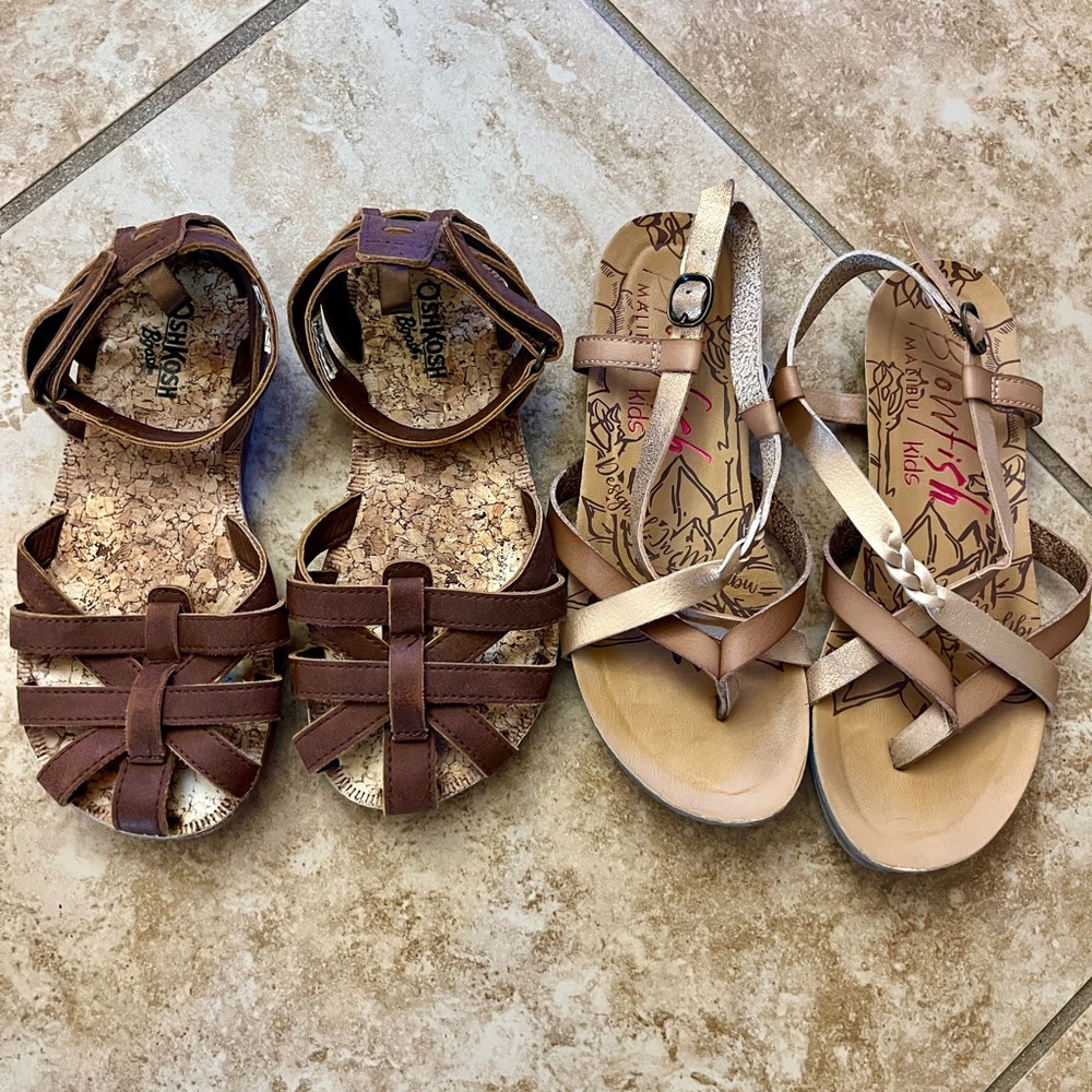 Girls Sandals Two Pair, Size 1.5